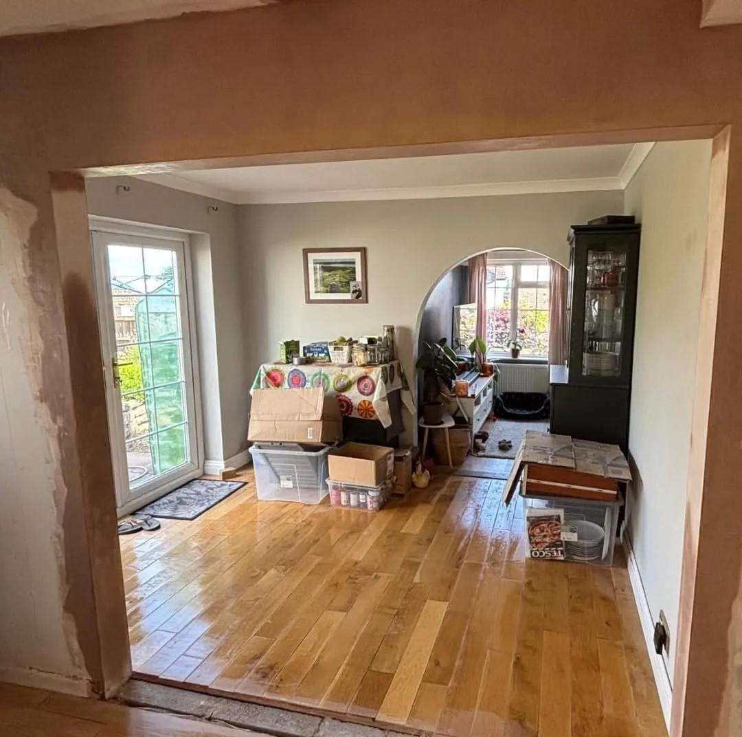 The widened opening into the living room, Aylburton